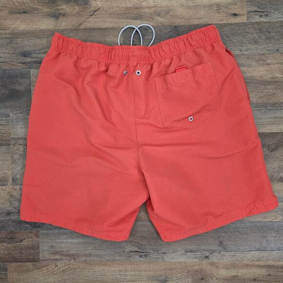 Lands' End Men's Orange Coral Color Swim Trunks Mesh Lined Size L - Picture 5 of 5